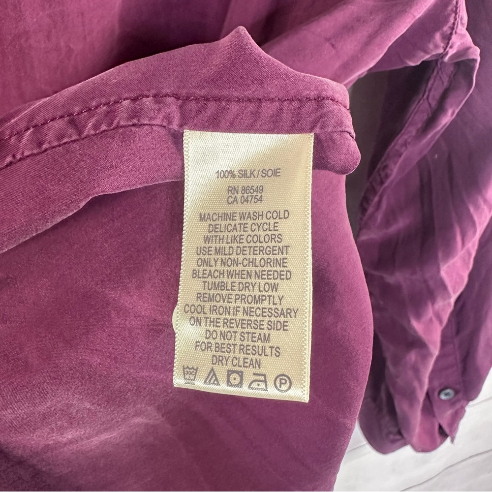 Tommy Bahama Purple Button-Down Silk Shirt for Women Size XL - Picture 4 of 7